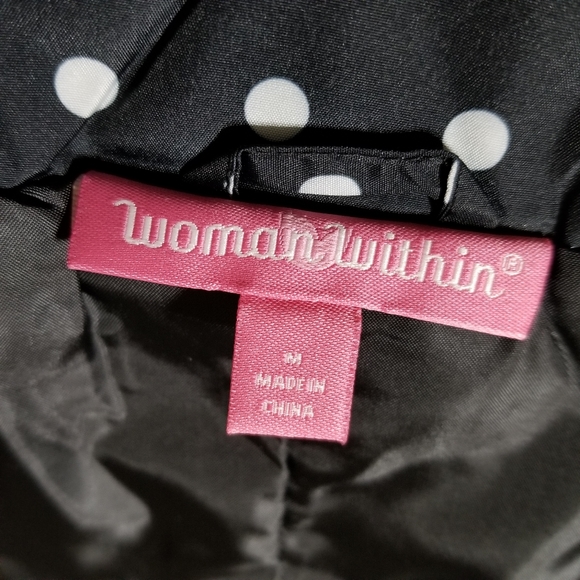 Woman Within Polkadot Black and White Warm Vest Woman Size M - Picture 7 of 8